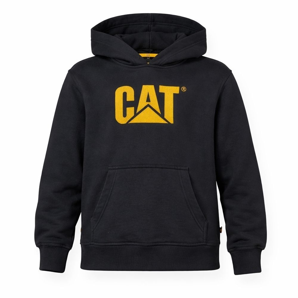 Cat Caterpillar Equipment Black Hoodie Sweatshirt Sweater Kids Size Medium 10 12